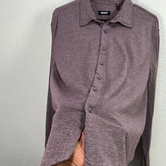 DKNY Men's Casual Button Down in Deep Purple Cotton Long Sleeve Sz XXL Career - Picture 6 of 10